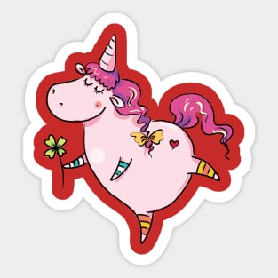 Unicorn & Flower Sticker